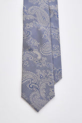 Silver Paisley Tie Set with Tie Bar & Cufflinks